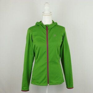Salomon Women's Medium Green Full Zip Hooded ActiTherm Fleece Jacket